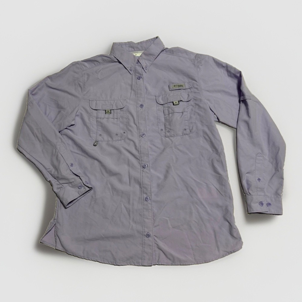 Columbia PFG Bahama II Fishing Shirt Womens M Purple Long Sleeve Vented FL7314